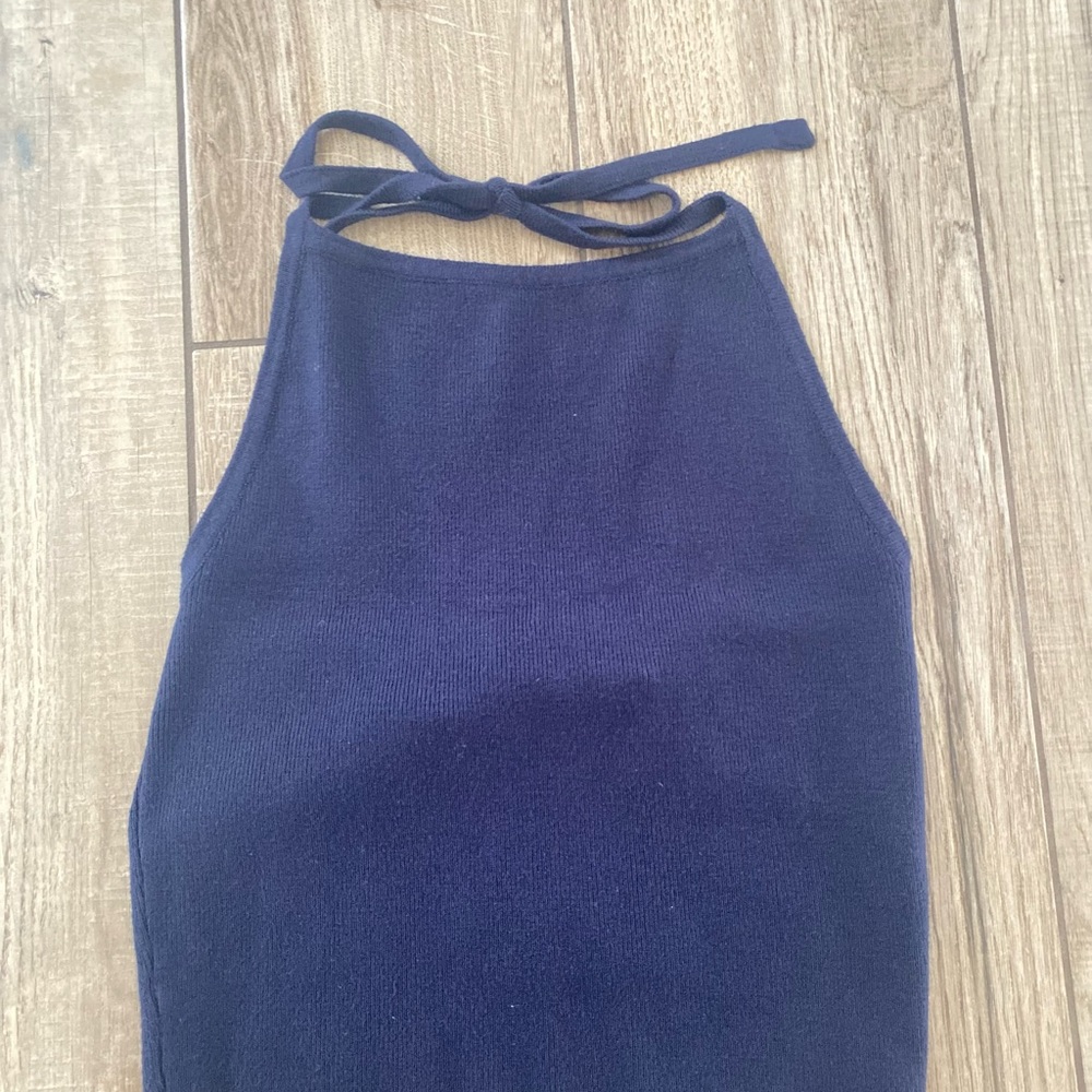 This is a Brandy Melville navy blue halter top